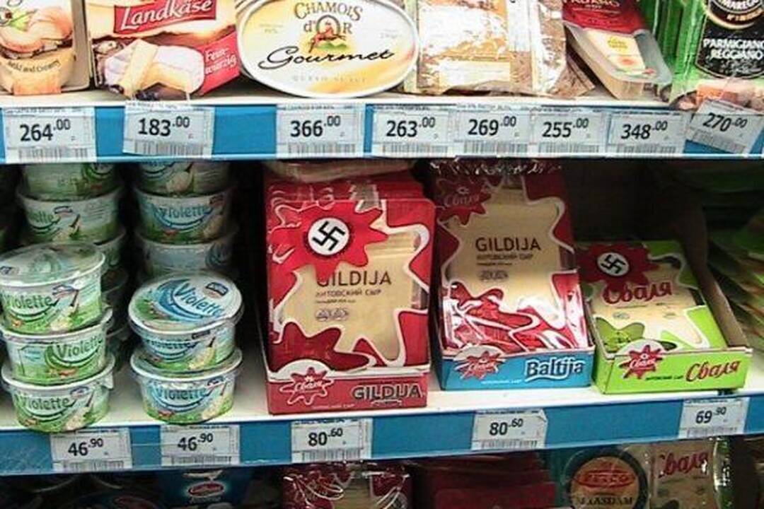 Lietuviškos prekės Rusijos parduotuvėse - su svastika