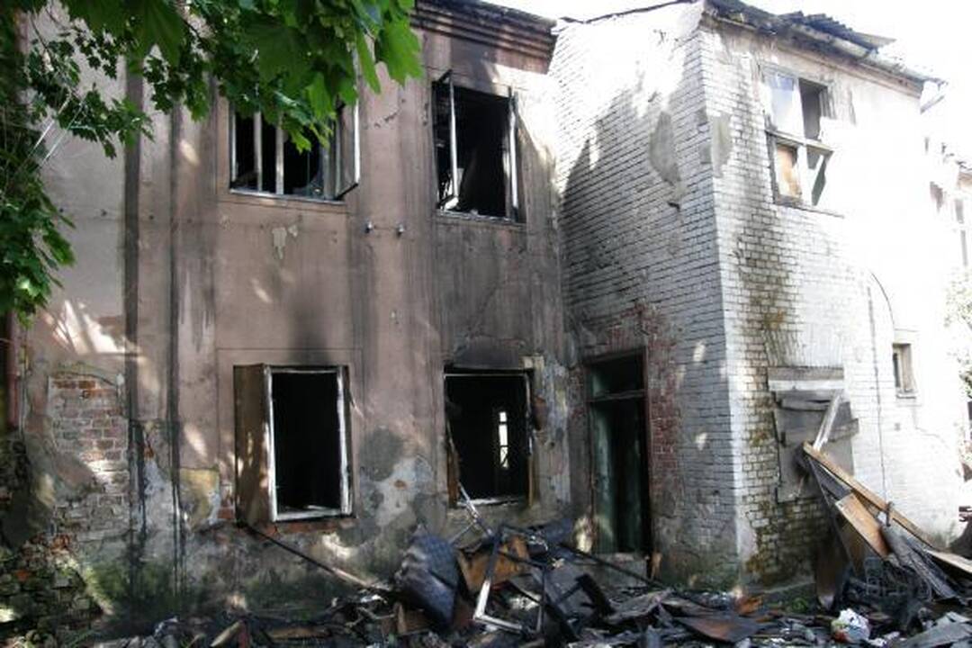 Klaipėdos centre degė namas