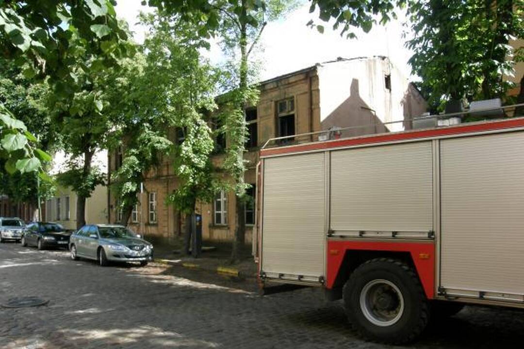 Klaipėdos centre degė namas