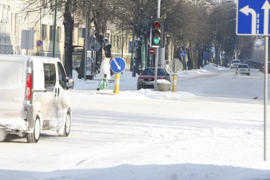 Klaipėdoje eismo sąlygos išlieka sudėtingos
