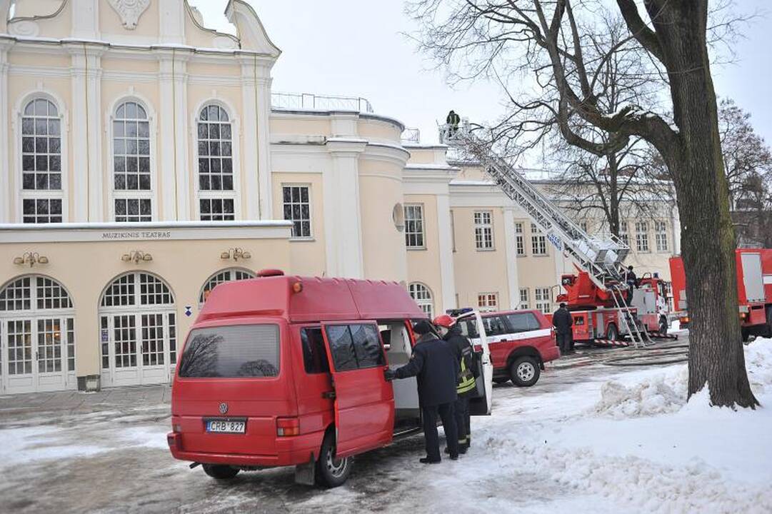 Kauno muzikinis teatras užsidegė dėl gedimo elektros instaliacijoje