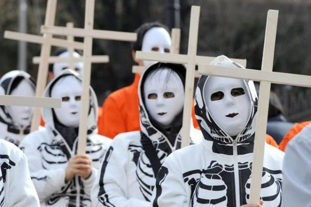 Pietų Korėjoje – protestas prieš AE