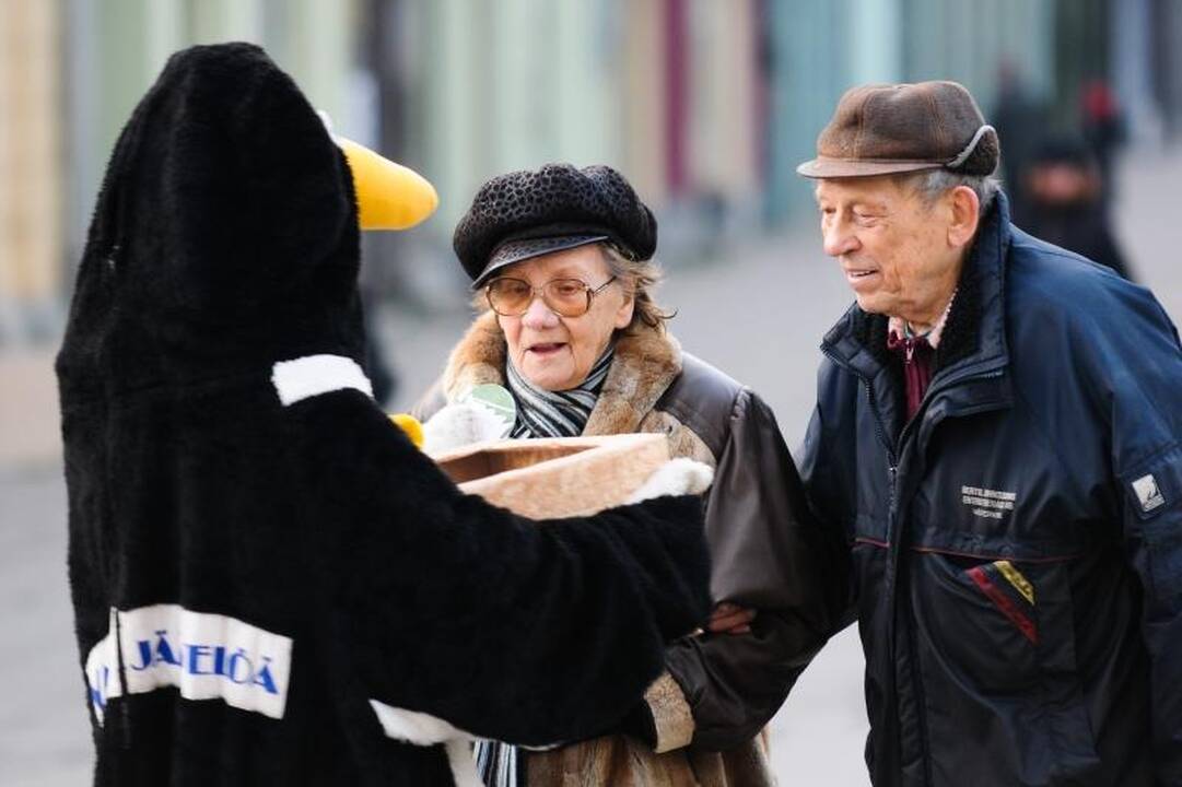 Pingvinai ir nykštukai miestiečiams dalijo šypsenas 