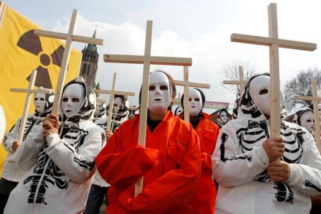 Pietų Korėjoje – protestas prieš AE