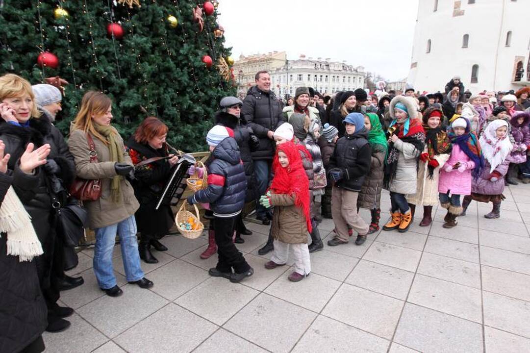 Vilniečiai Katedros aikštėje šventė stačiatikių Kalėdas