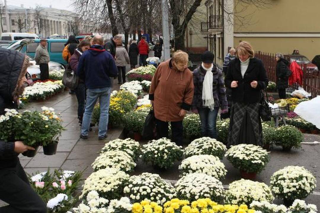 Pigiausios gėlės ir žvakės - prie Kauno kapinių