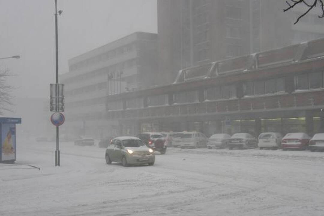 Klaipėdoje - pūga, eismo sąlygos sudėtingos
