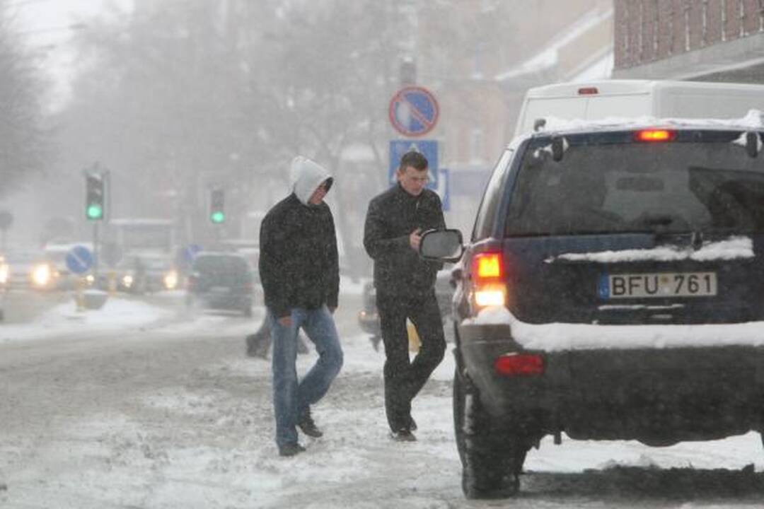 Klaipėdoje - pūga, eismo sąlygos sudėtingos