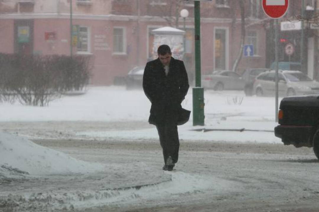 Klaipėdoje - pūga, eismo sąlygos sudėtingos