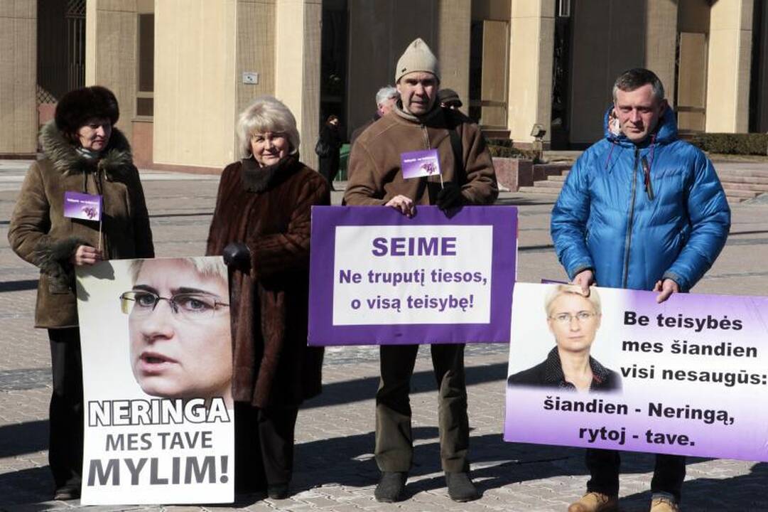 Pirmadienį prie Seimo rinkosi N. Venckienės rėmėjai