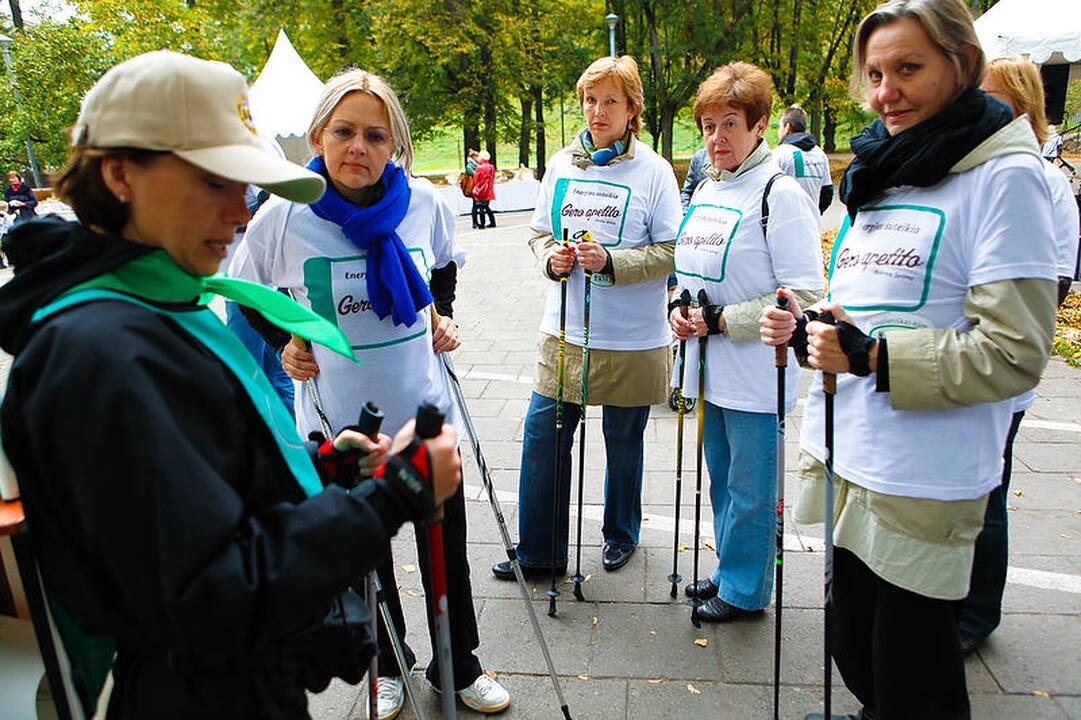 Sostinės centre – šiaurietiško ėjimo pamokos