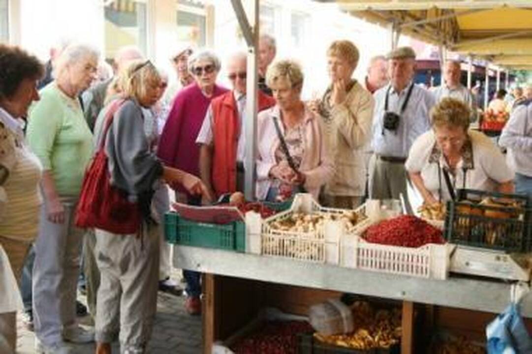 Stabteli: svetimšalius gidai stengiasi supažindinti su lietuviškų grybų ir uogų pavadinimais, nušviečia kainas.