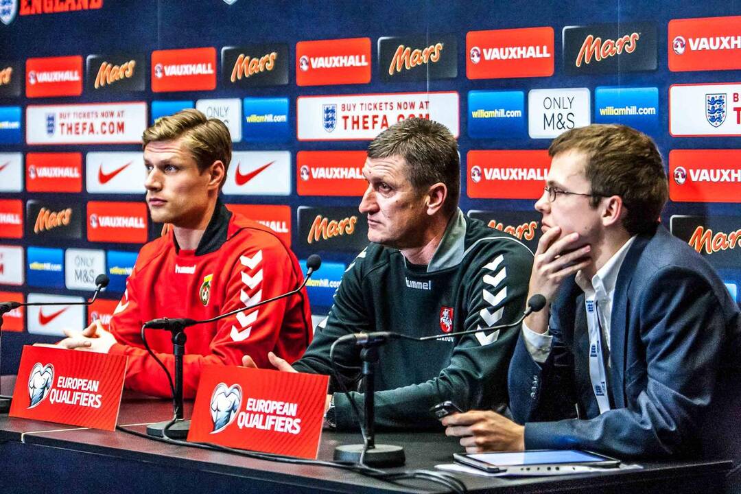 Lietuvos futbolo rinktinės treniruotė "Wembley" stadione