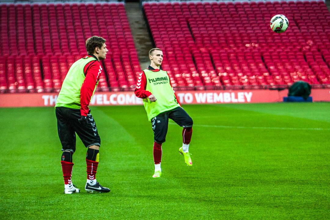 Lietuvos futbolo rinktinės treniruotė "Wembley" stadione