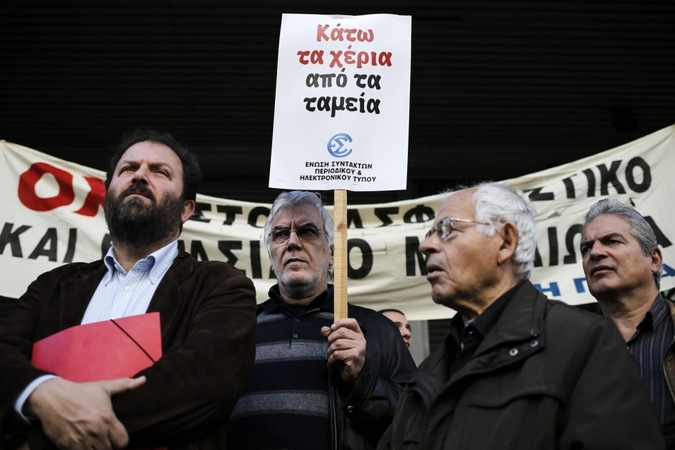 Graikijos žurnalistai nutraukė darbą, protestuodami prieš pensijų reformą