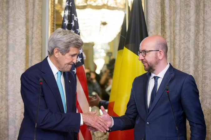 J. Kerry pareiškė solidarumą atakų supurtytam Briuseliui