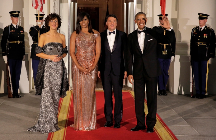 B. Obama Italijos lyderiui surengė „karčiai saldžius“ valstybinius pietus