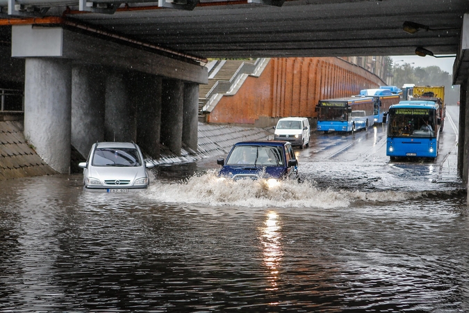 Klaipėdoje per valandą iškrito trečdalis mėnesio kritulių normos