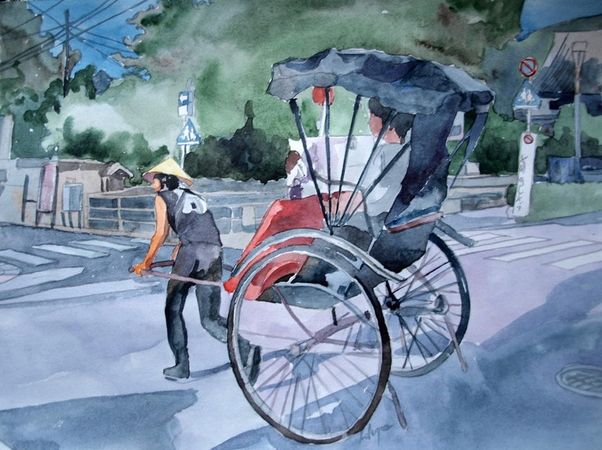 Akvarelėse – tarsi iš pasakos atkeliavusi Japonija