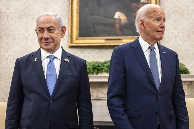 Benjaminas Netanyahu ir Joe Bidenas
