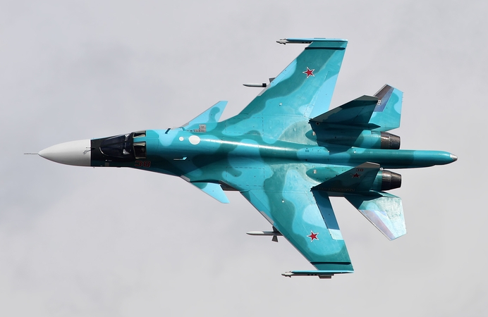 Kursko srityje numuštas rusų naikintuvas Su-34