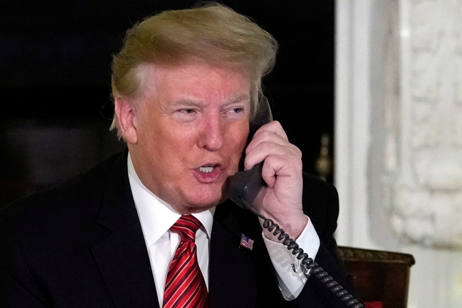 D. Trumpas telefonu padėkojo jį Nobeliui nominavusiems parlamentarams