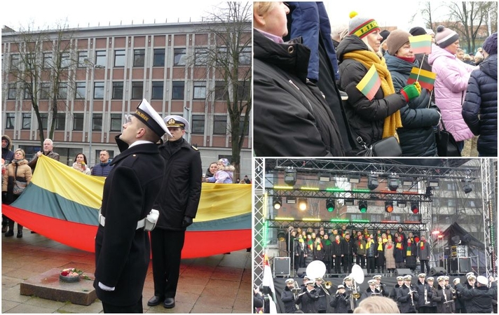 Atgimimo aikštėje – trispalvių jūra