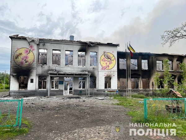 Griuvėsiai: mokykla Avdijivkoje po Rusijos kariuomenės atakų.