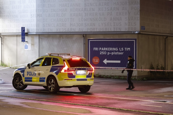 Švedijos policija dirba įvykio vietoje.