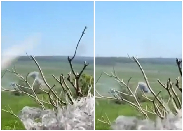 Ukrainos kariai vienu šūviu susprogdino rusų tanką (vaizdo įrašas)