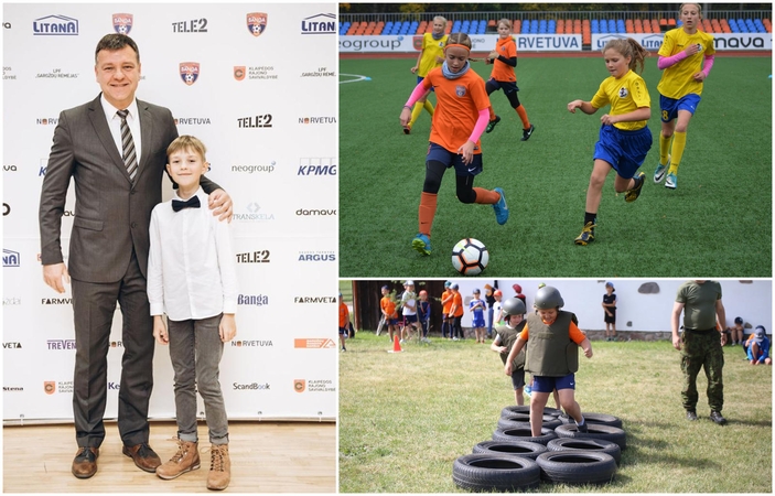 Tąsa: dešimtmetis R. Mikalausko sūnus Marijus taip pat lanko futbolą.
