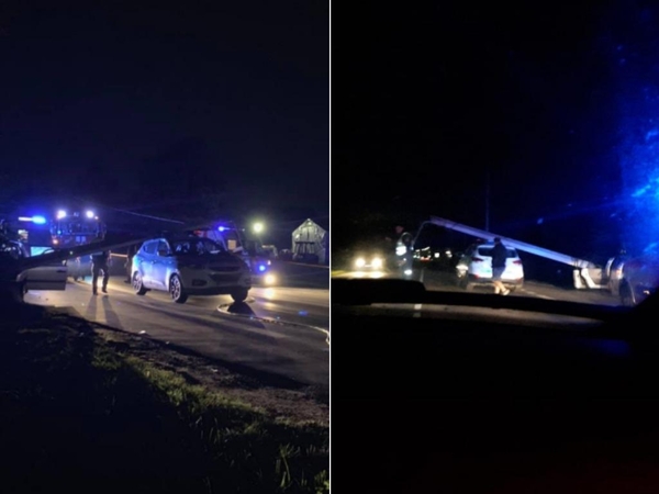 Įtemptos gaudynės Kaune: bėglys nuvertė stulpą ant policijos automobilio