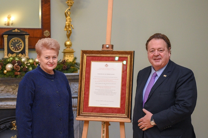 D. Grybauskaitei – asmeninė Maltos ordino didžiojo magistro padėka