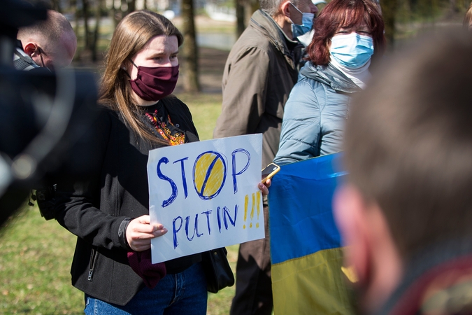 Rusijos politiniai emigrantai Vilniuje rengia mitingą prieš karą Ukrainoje