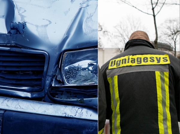 Vilniaus rajone ugniagesys, įtariama, neblaivus sukėlė avariją