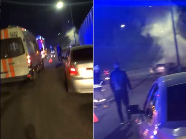 Vilniuje naktį įsirėžęs į atitvarą užsiliepsnojo automobilis