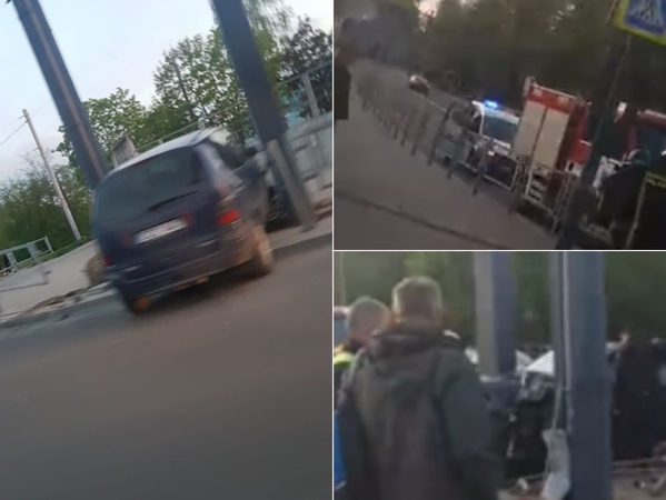 Prie Panemunės tilto automobilis įlėkė į kelio atitvarus