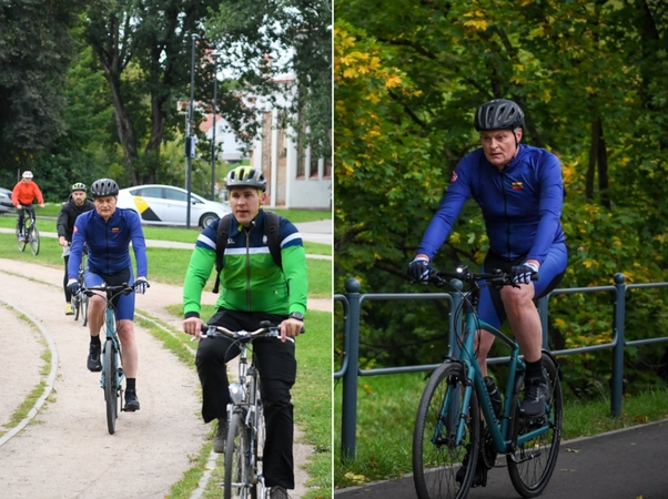Prezidentas G. Nausėda rodo pavyzdį: į darbą mina dviračiu