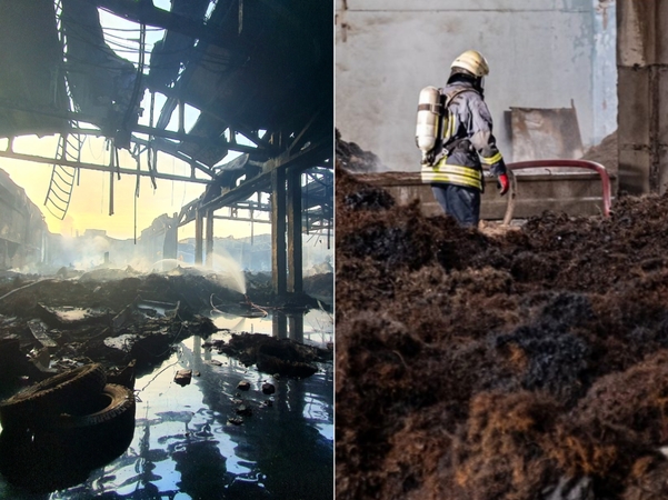 Baigtas valyti po gaisro Alytuje susikaupęs užterštas vanduo