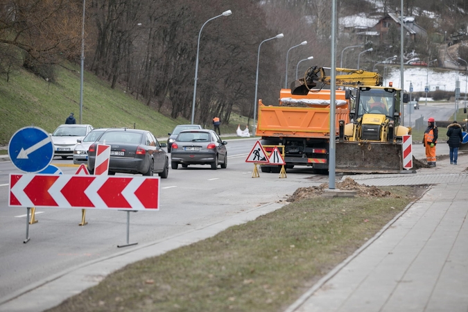 Atnaujinta Olandų gatve vilniečiai galės važiuoti jau balandį