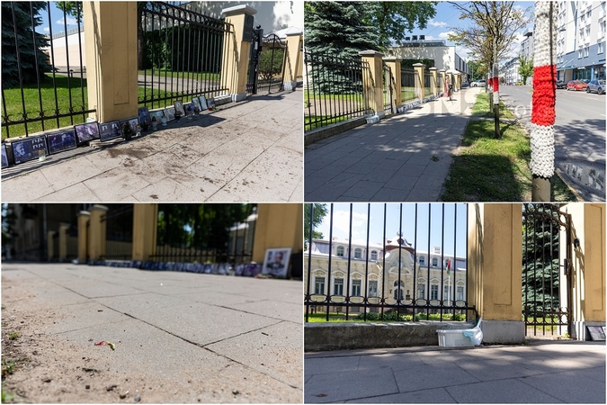 Prie Baltarusijos ambasados sulaikytas vyras: niokojo memorialą