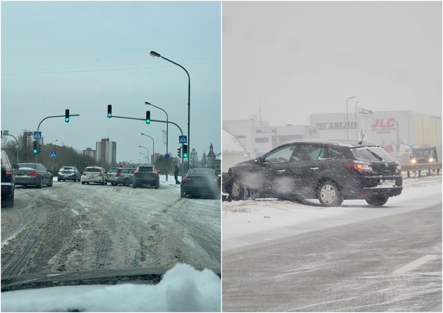 Pajūryje pasipylė avarijos: automobiliai gatvėse – it ant stiklo