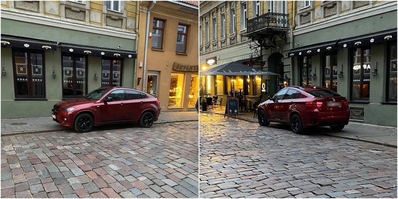 Įžūlu: Kauno senamiestyje kelią jaunai mamai užstojo prabangus BMW