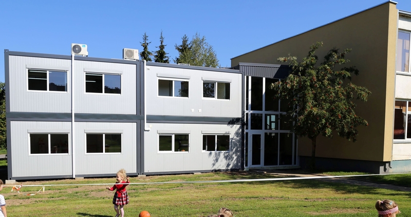 Daugės: pirmasis Lietuvoje modulinis darželis pastatytas Domeikavoje, o šiemet tokius planuojama įrengti Garliavoje, Giraitėje ir Užliedžiuose