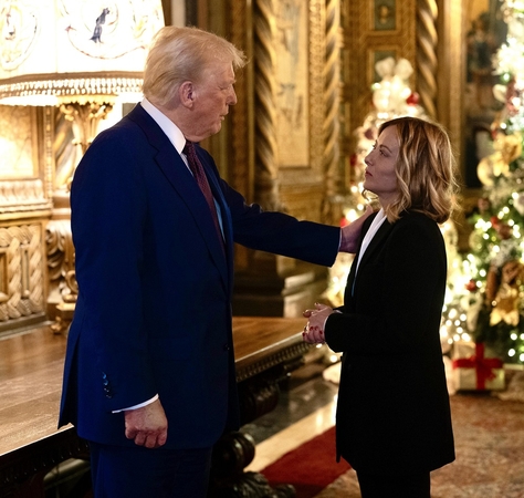 Donaldas Trumpas ir Giorgia Meloni