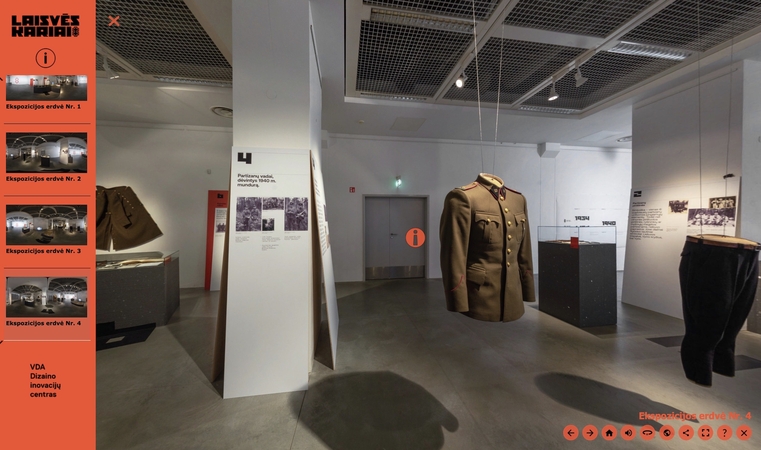 Atkurtų partizanų uniformų parodą galima aplankyti ir su virtualios realybės akiniais