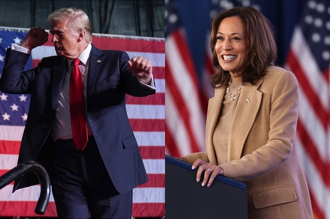 Donaldas Trumpas ir Kamala Harris