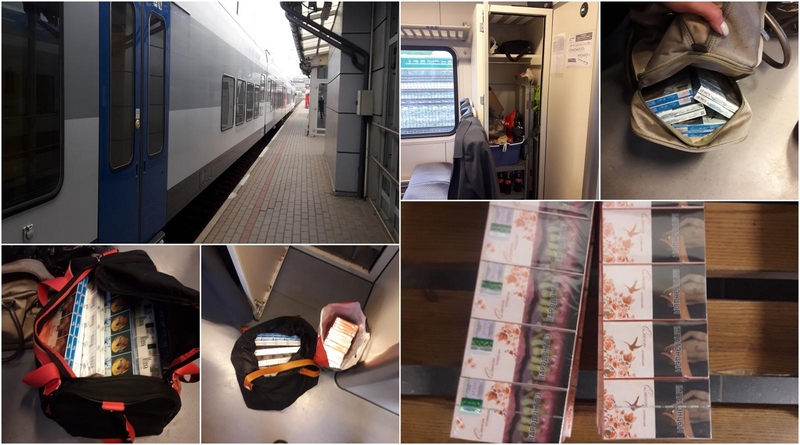 Pasieniečiai sulaikė kontrabandines cigaretes gabenusią traukinio palydovę