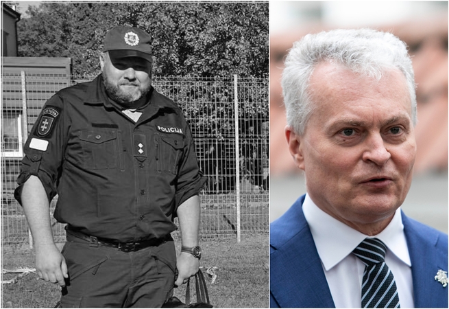 Prezidentas pagerbė žuvusį policijos pareigūną S. Žymantą