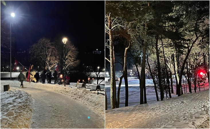 Šventinį vakarą pareigūnai vaikė Santakos parke besibūriuojančius eitynių dalyvius